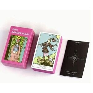 Pink Border Tarot Cards Deck Guidebook for Beginners, Classic Rider-Waite
